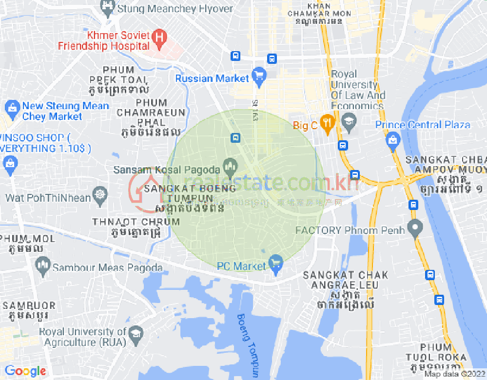 ブンタンプン, ミエンチェイ, プノンペンの地図
