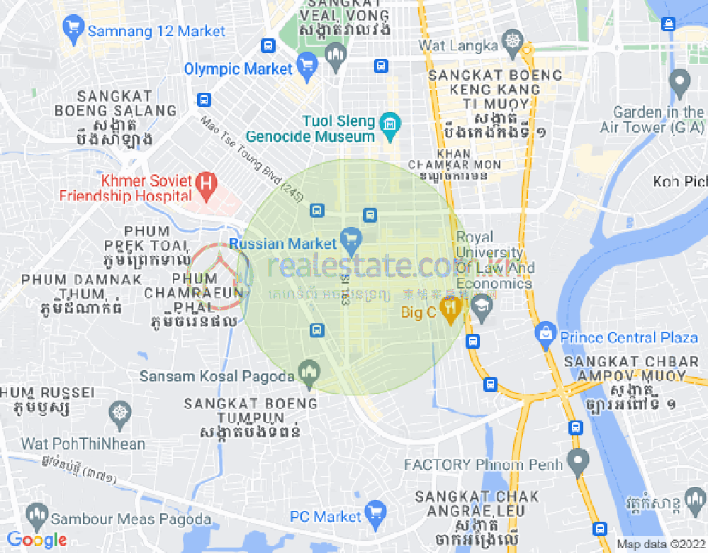Map of Toul Tum Poung 1, Chamkarmon, Phnom Penh