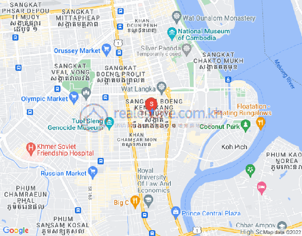 만경강1부구(BKK1), 벙껭깡, 프놈펜 지도