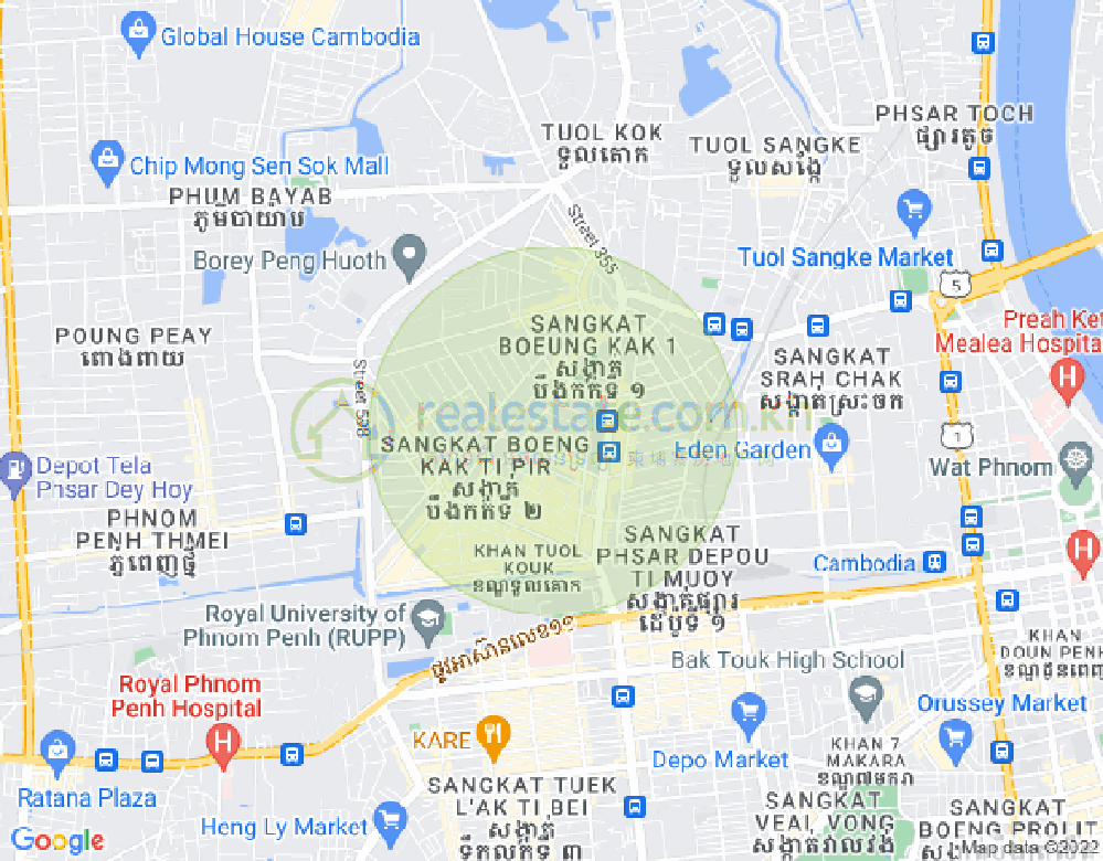 万谷湖1分区, 堆谷区, 金边地图