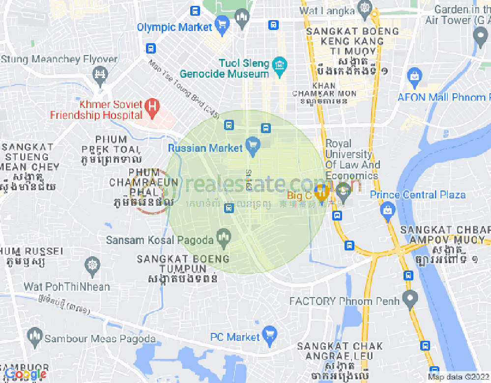 Mapa: Toul Tum Poung 1, Chamkarmon, Phnom Penh