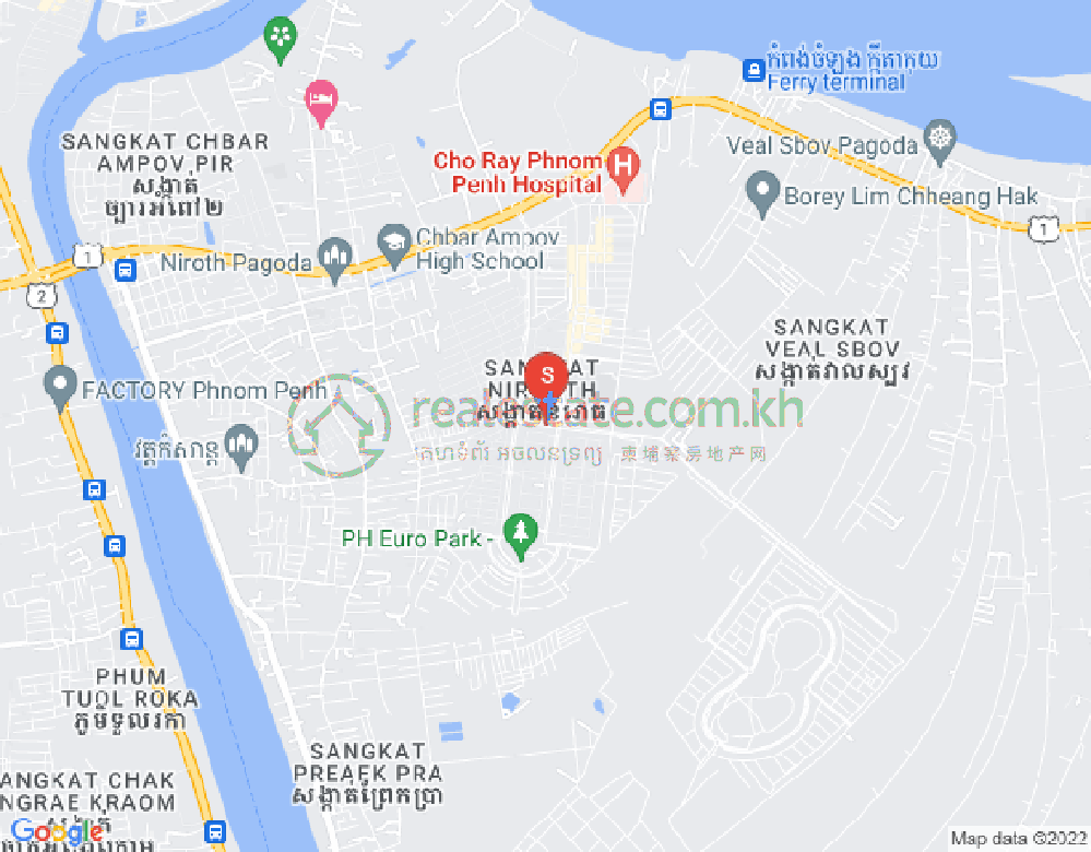 Mapa: Nirouth, Chbar Ampov, Phnom Penh