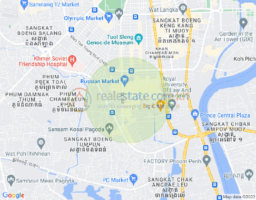 Map of Toul Tum Poung 1, Chamkarmon, Phnom Penh