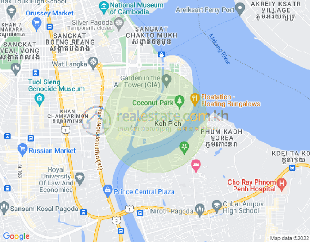 Carte de Tonle Bassac, Chamkarmon, Phnom Penh