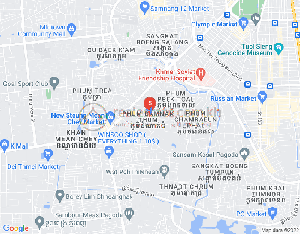Mapa: BKK 1, Boeng Keng Kang, Phnom Penh
