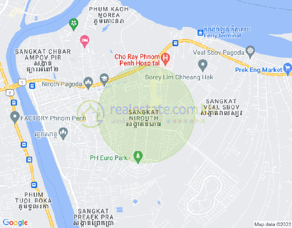 Mapa: Nirouth, Chbar Ampov, Phnom Penh