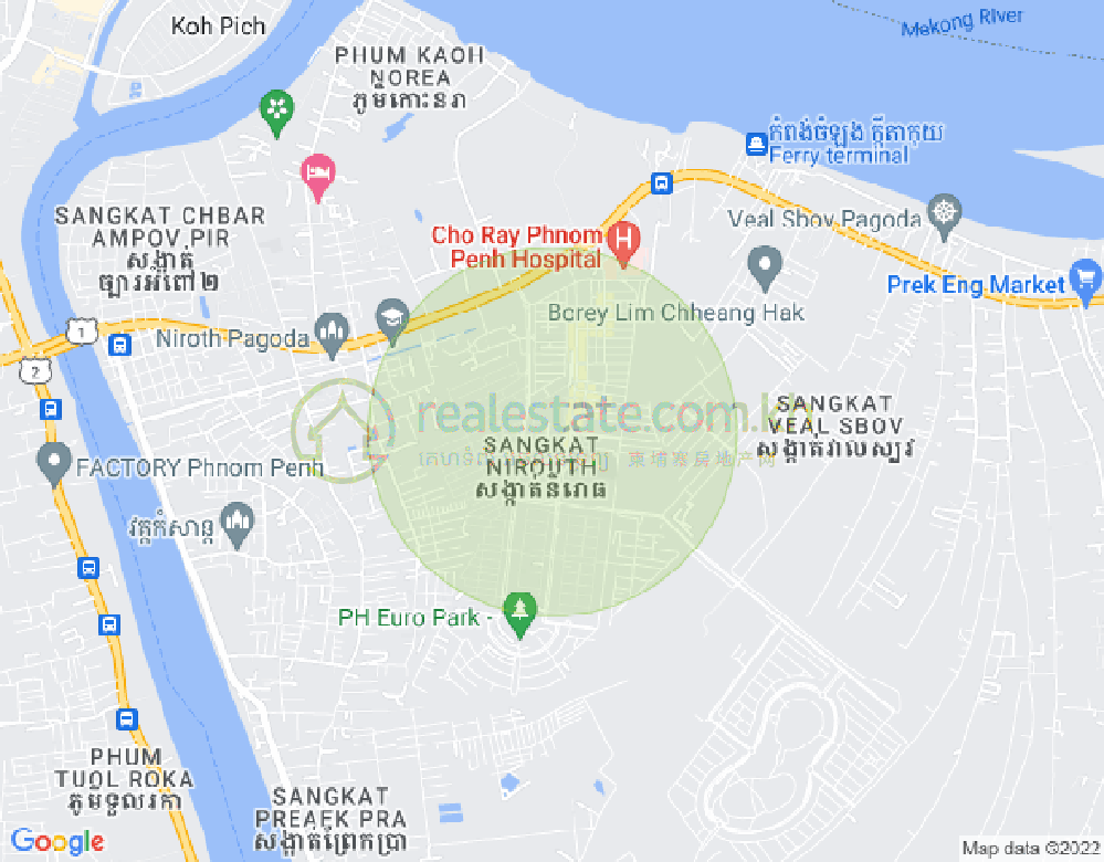 Mapa: Nirouth, Chbar Ampov, Phnom Penh