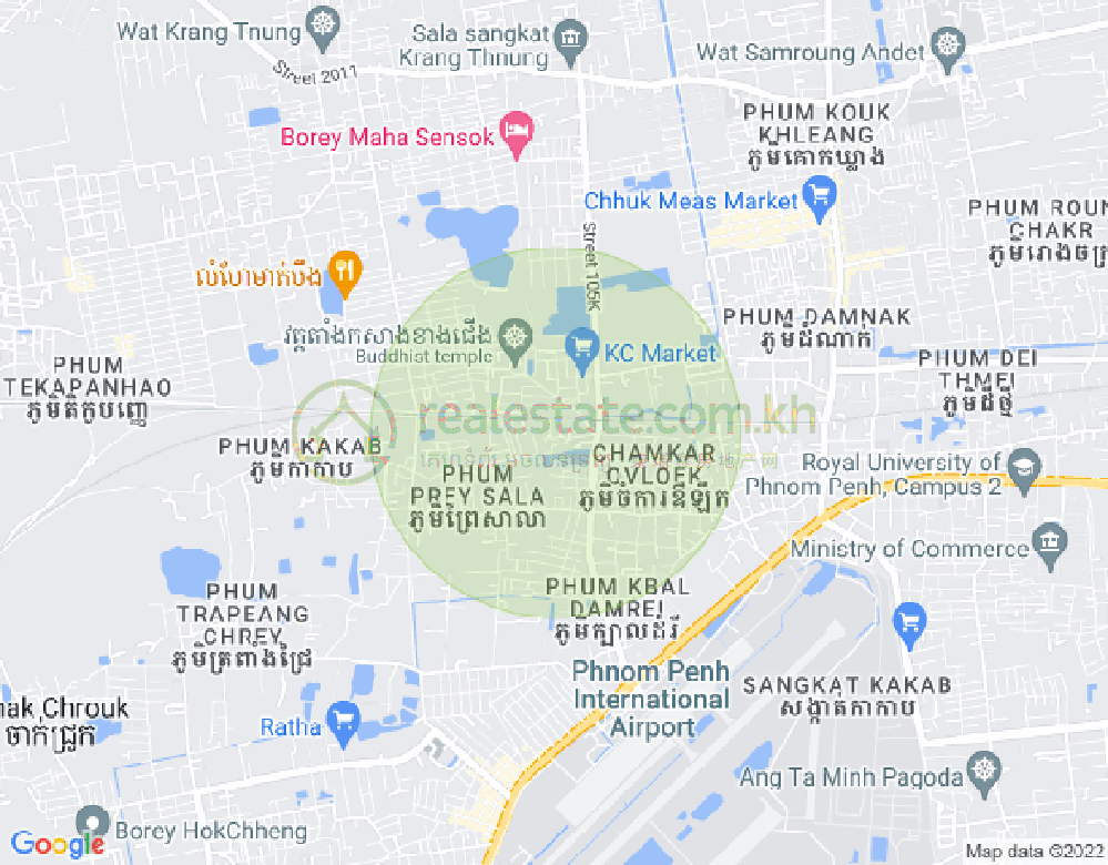 카카브2, 보리센차오구, 프놈펜 지도