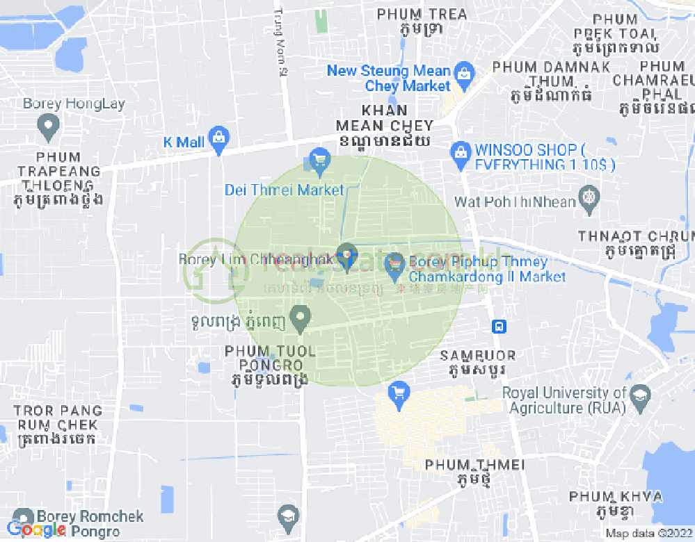 10B, 당까오, 프놈펜 지도