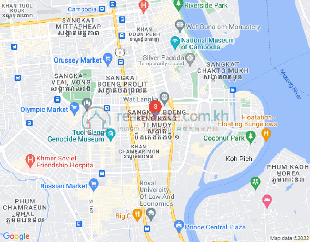 Map of BKK 1, Boeng Keng Kang, Phnom Penh