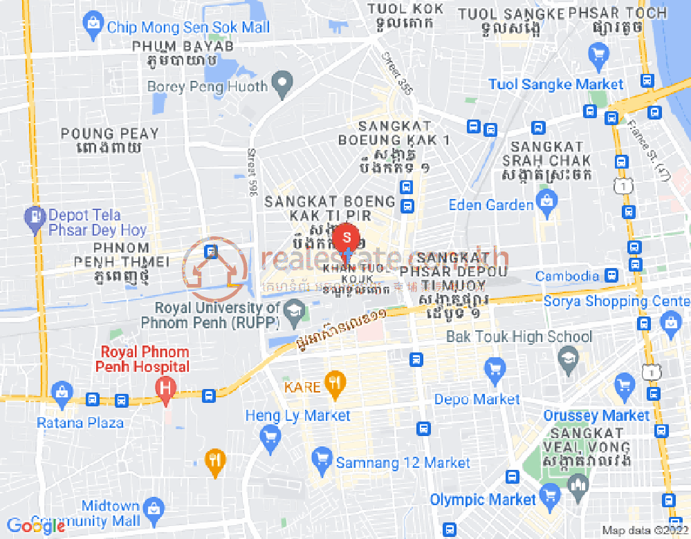 沙立波1分区, 堆谷区, 金边地图