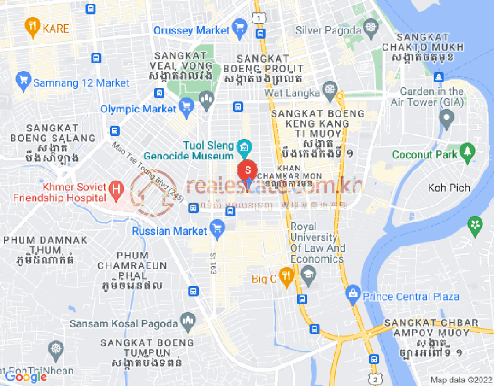 Mapa: BKK 3, Boeng Keng Kang, Phnom Penh