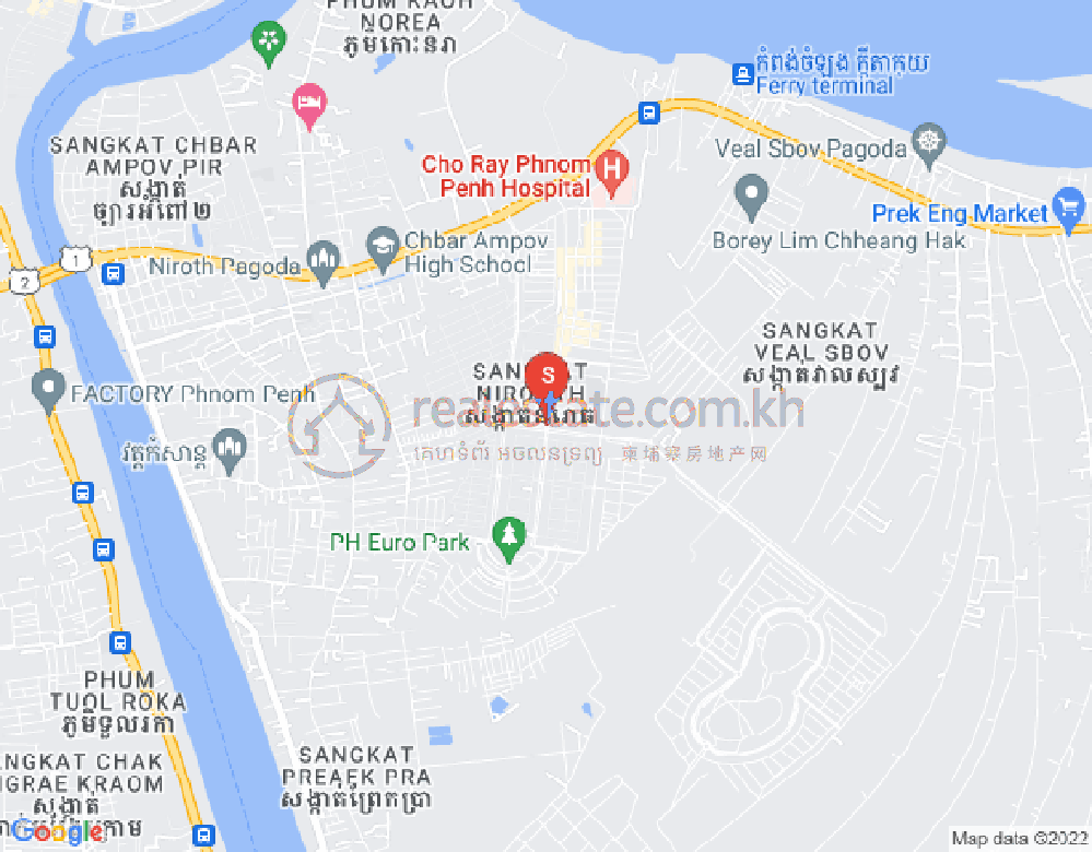 Map of Nirouth, Chbar Ampov, Phnom Penh