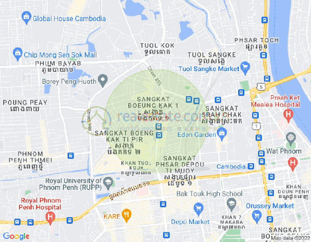 万谷湖1分区, 堆谷区, 金边地图