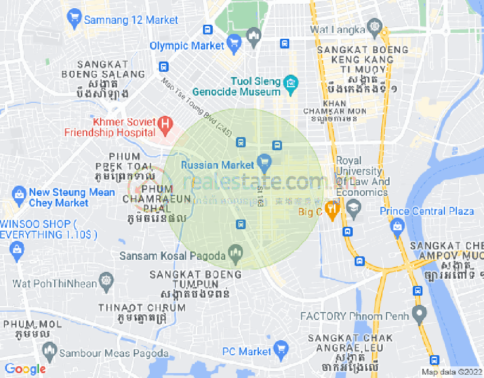 Map of Toul Tum Poung 1, Chamkarmon, Phnom Penh