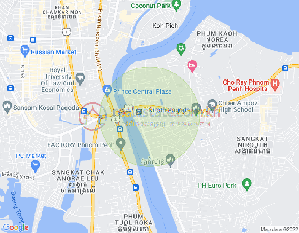 Map of Chbar Ampov I, Chbar Ampov, Phnom Penh