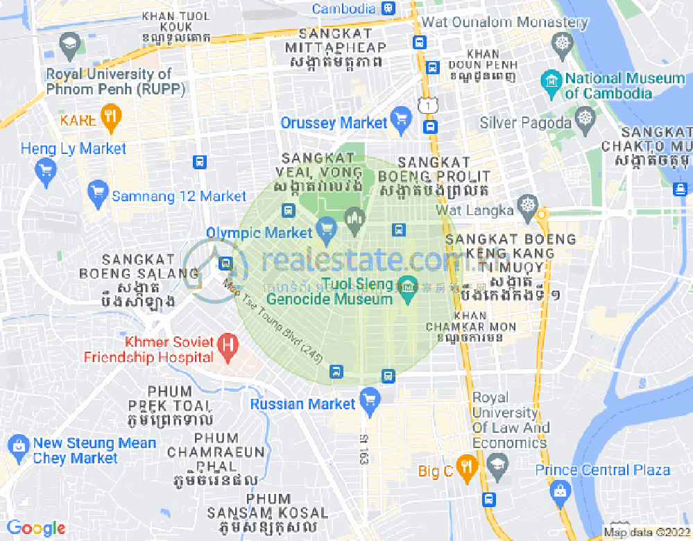 Mapa: Olympic, Boeng Keng Kang, Phnom Penh