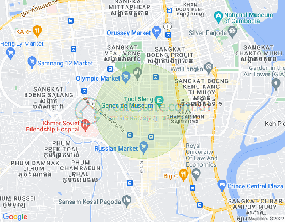 Mapa: BKK 1, Boeng Keng Kang, Phnom Penh