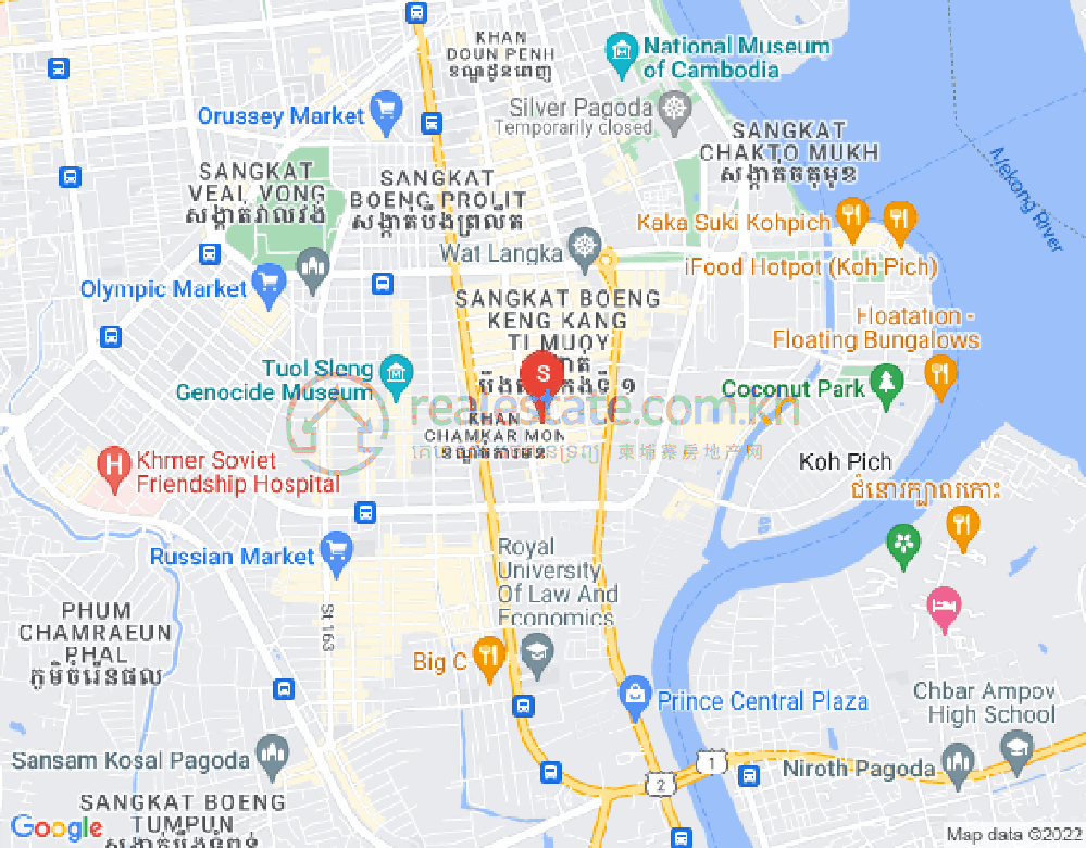 Map of BKK 1, Boeng Keng Kang, Phnom Penh