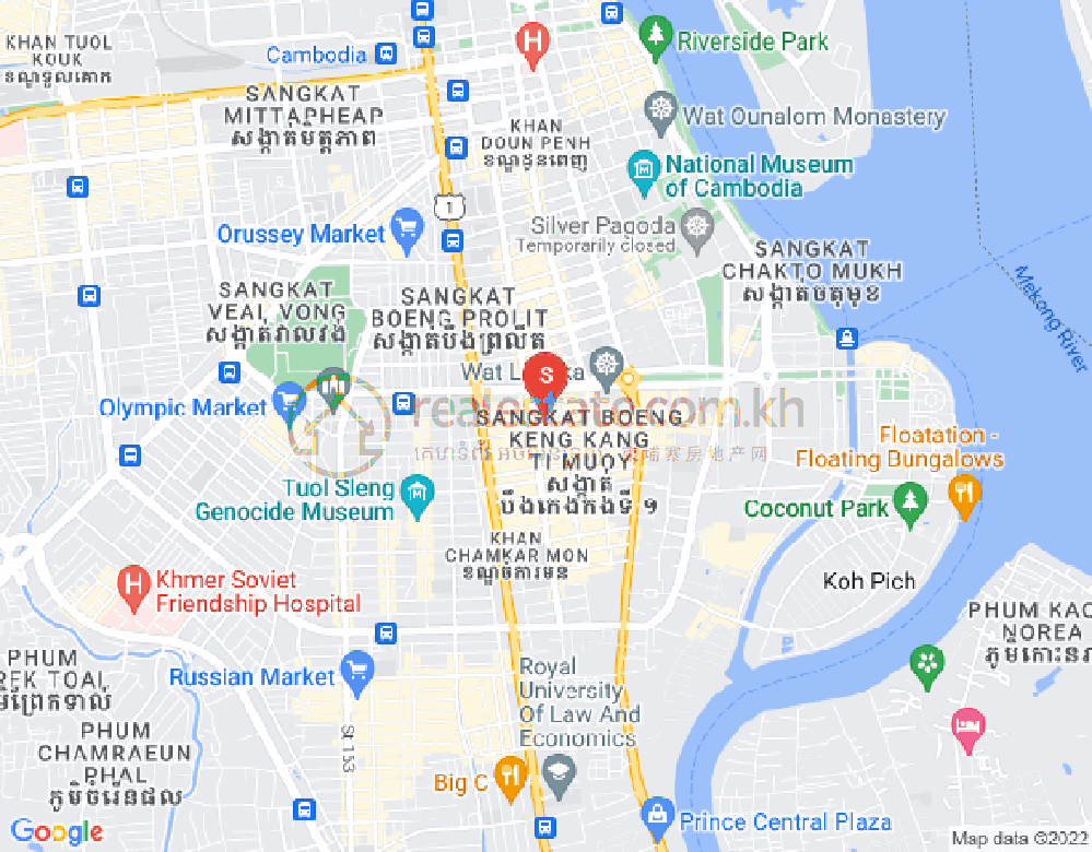 Map of BKK 1, Boeng Keng Kang, Phnom Penh