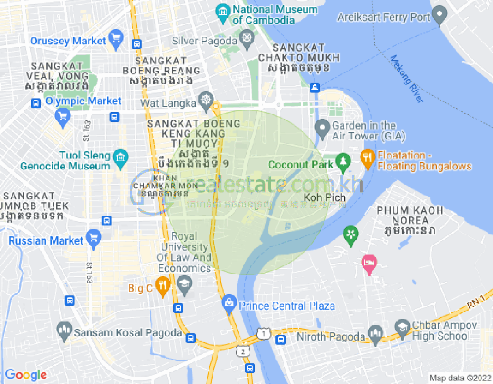 แผนที่ โตนเลบาสัก, จัมการมอน, พนมเปญ