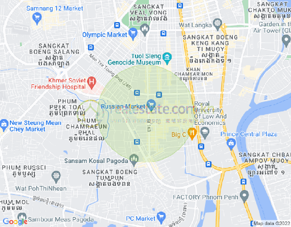 Carte de Toul Tum Poung 1, Chamkarmon, Phnom Penh