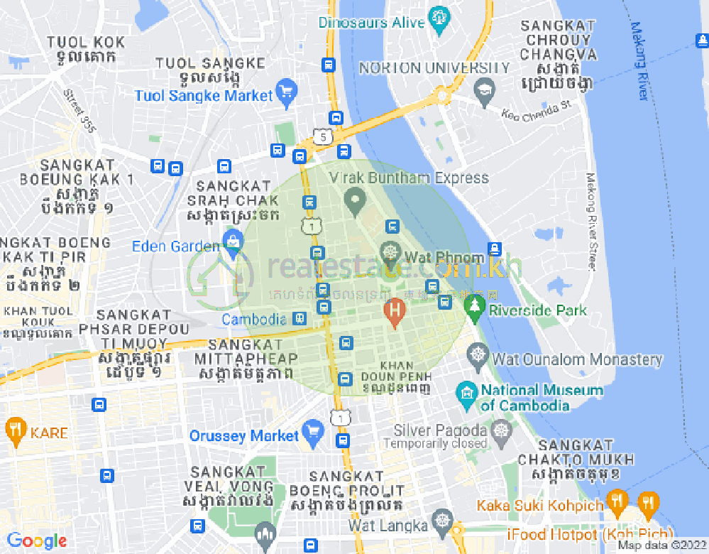 Mapa: SISOWATH QUAY, Phsar Kandal II, Daun Penh, Phnom Penh