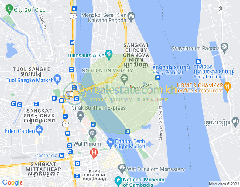 水净华区, 金边地图