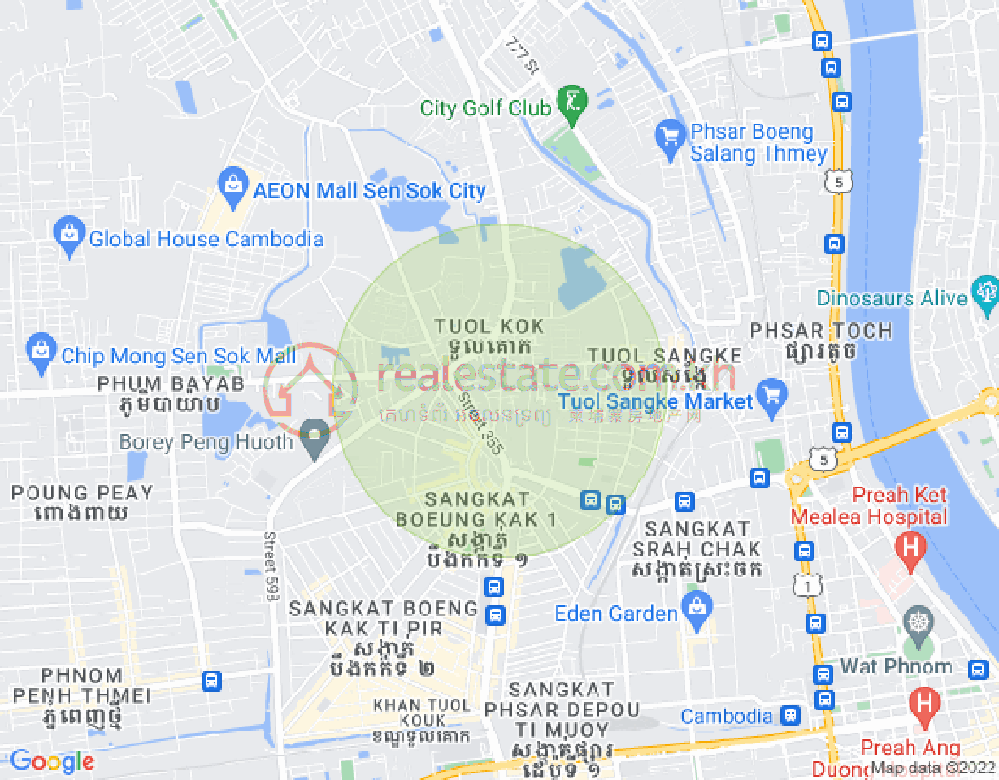 トゥールサンケ, ルッセイケオ, プノンペンの地図