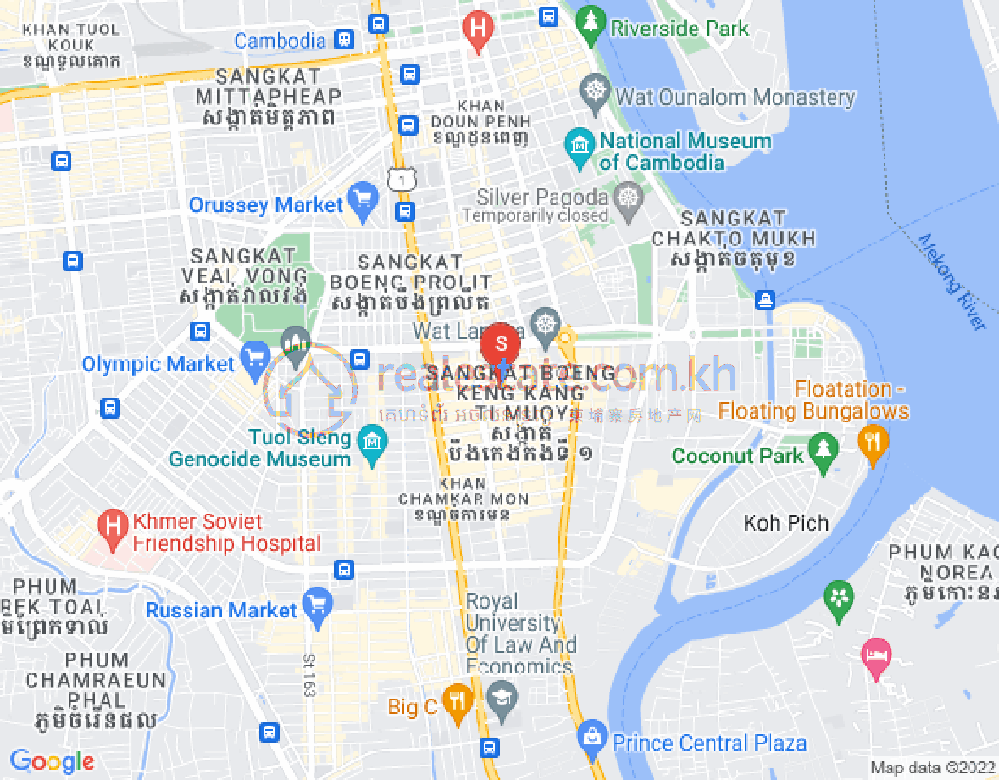 Map of BKK 1, Boeng Keng Kang, Phnom Penh