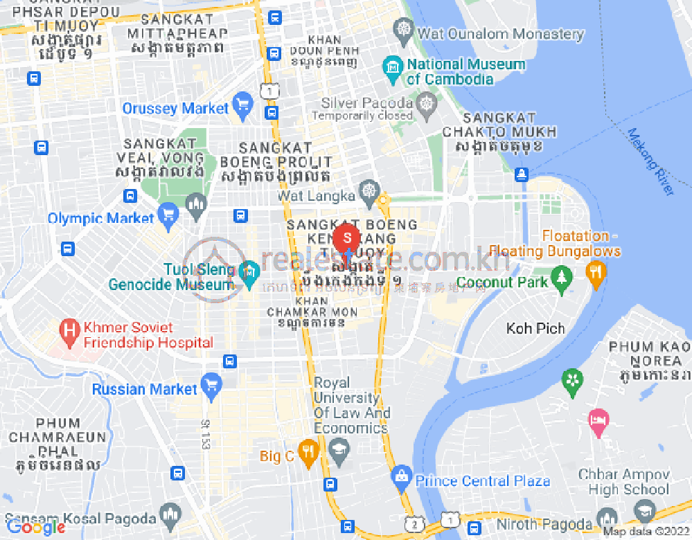 Map of BKK 1, Boeng Keng Kang, Phnom Penh