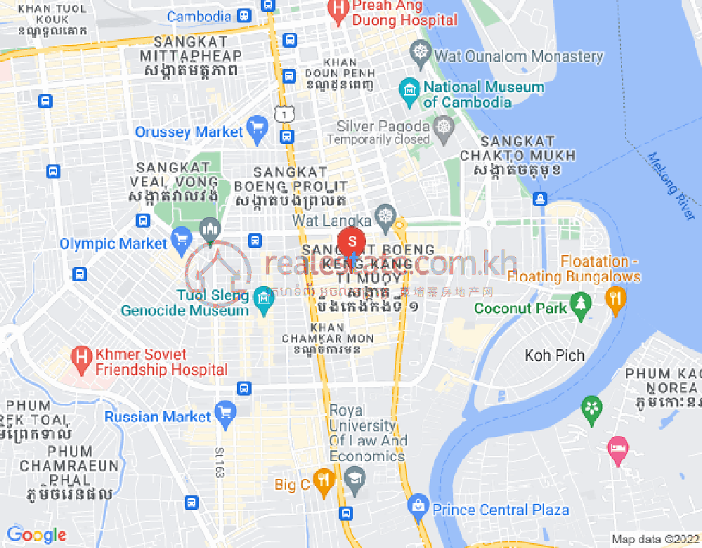 Map of BKK 1, Boeng Keng Kang, Phnom Penh