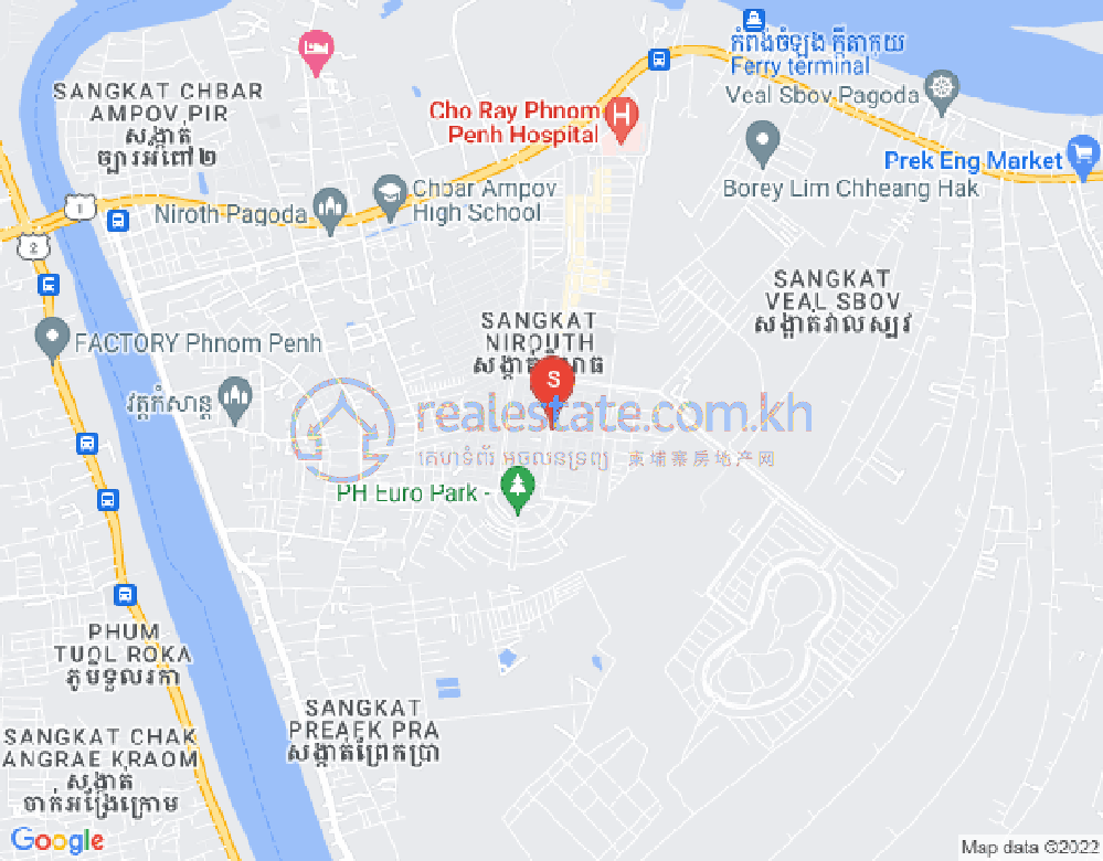 Map of Nirouth, Chbar Ampov, Phnom Penh