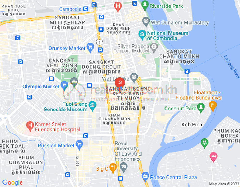 Carte de BKK 1, Boeng Keng Kang, Phnom Penh