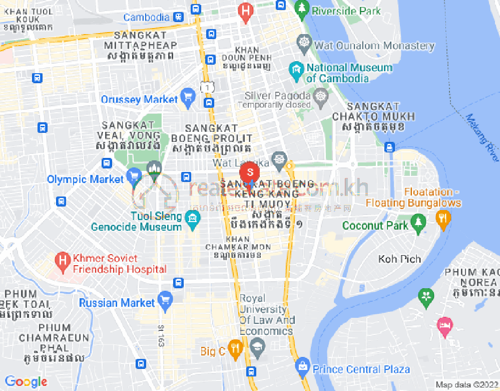 Map of BKK 1, Boeng Keng Kang, Phnom Penh