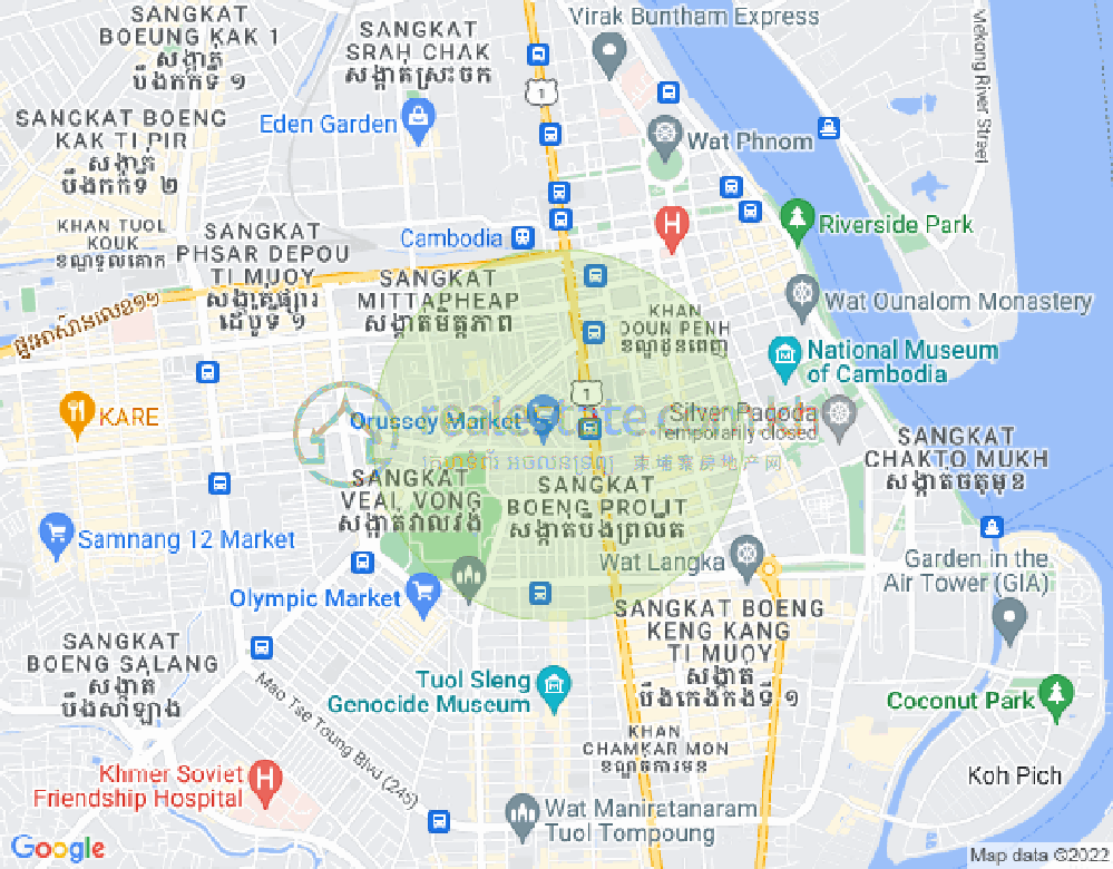 Veal Vong镇, 马卡拉区, 金边地图