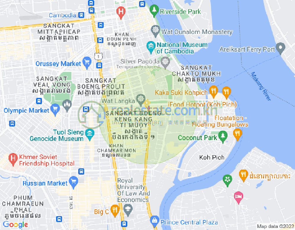 Map of BKK 1, Boeng Keng Kang, Phnom Penh
