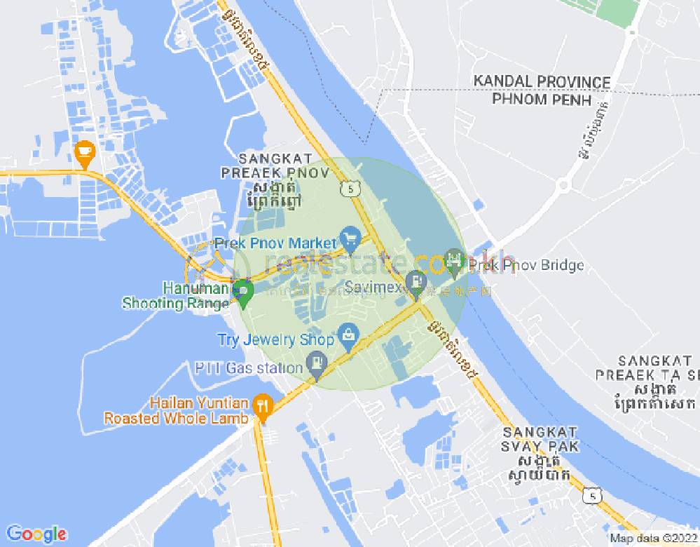 コックロカ, プレックプノウ, プノンペンの地図