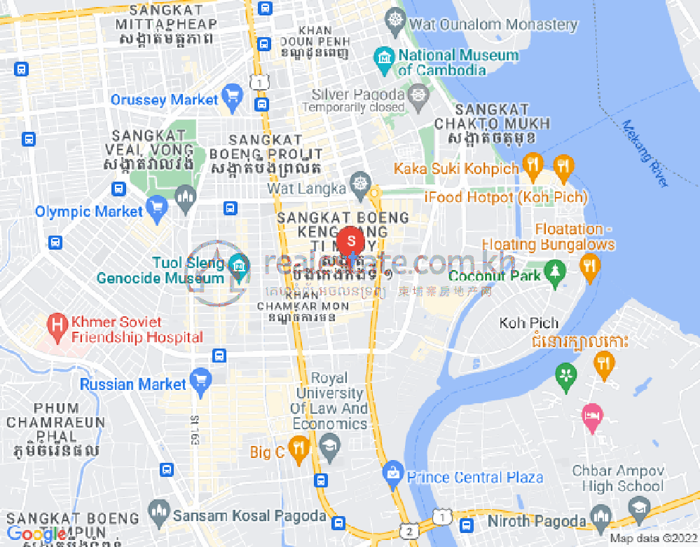 Mapa: BKK 1, Boeng Keng Kang, Phnom Penh