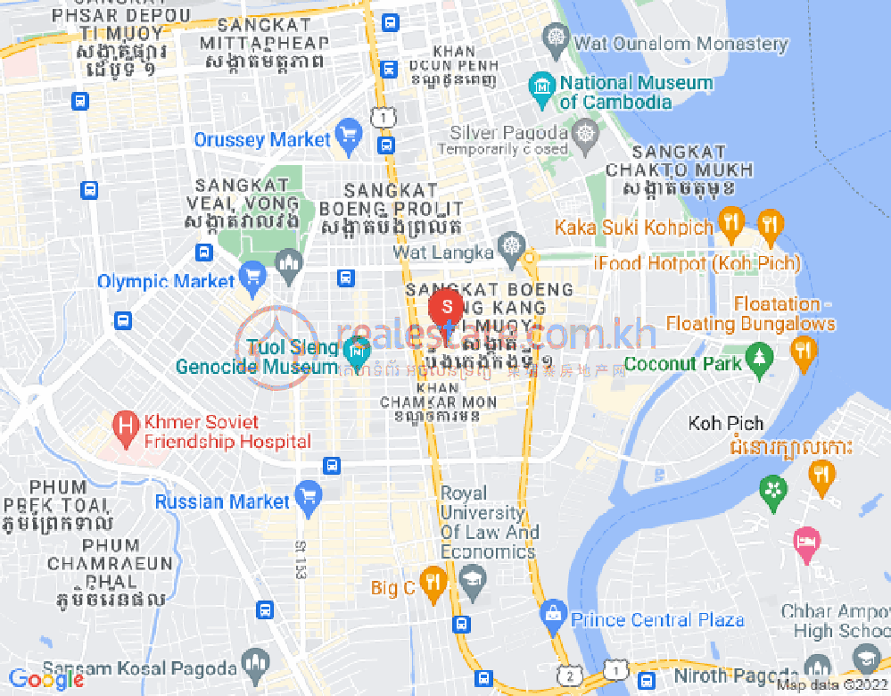 Map of BKK 1, Boeng Keng Kang, Phnom Penh