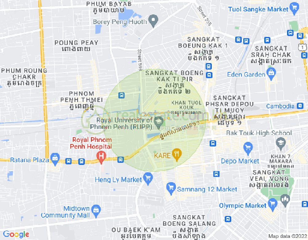 ផែនទី ទឹកល្អក់១, ទួលគោក, ភ្នំពេញ