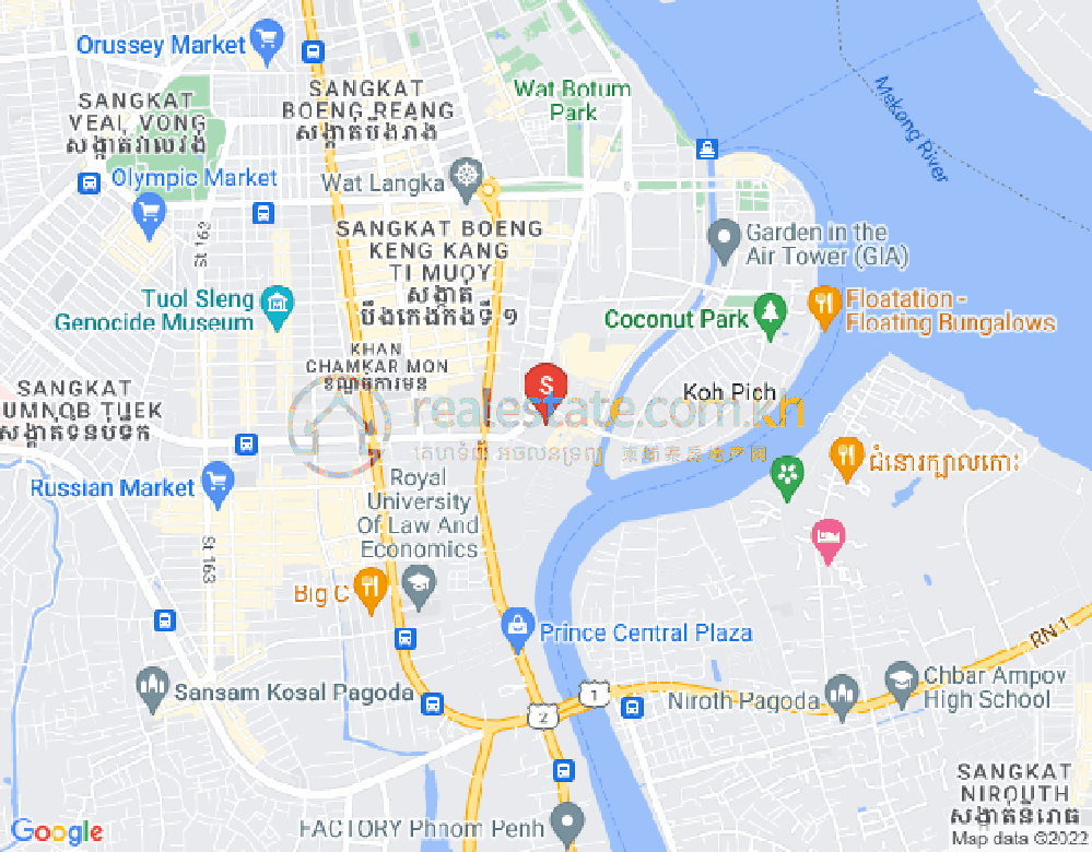 トンレバサック, チャムカモン, プノンペンの地図