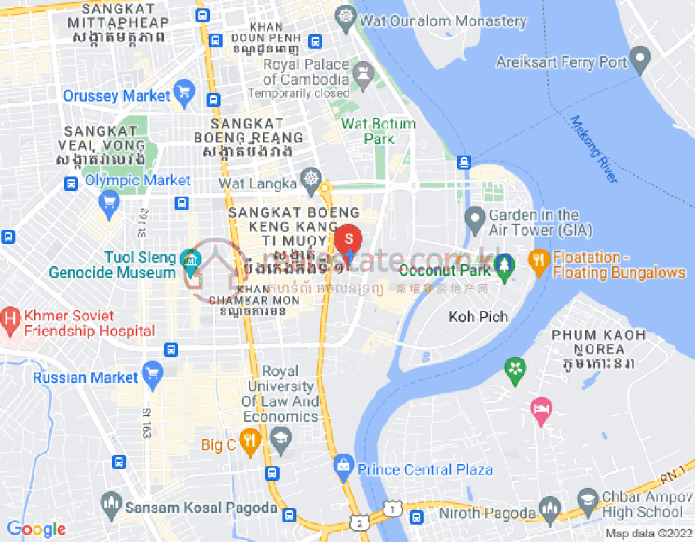 万景岗2分区（BKK2), 波哥堪, 金边地图