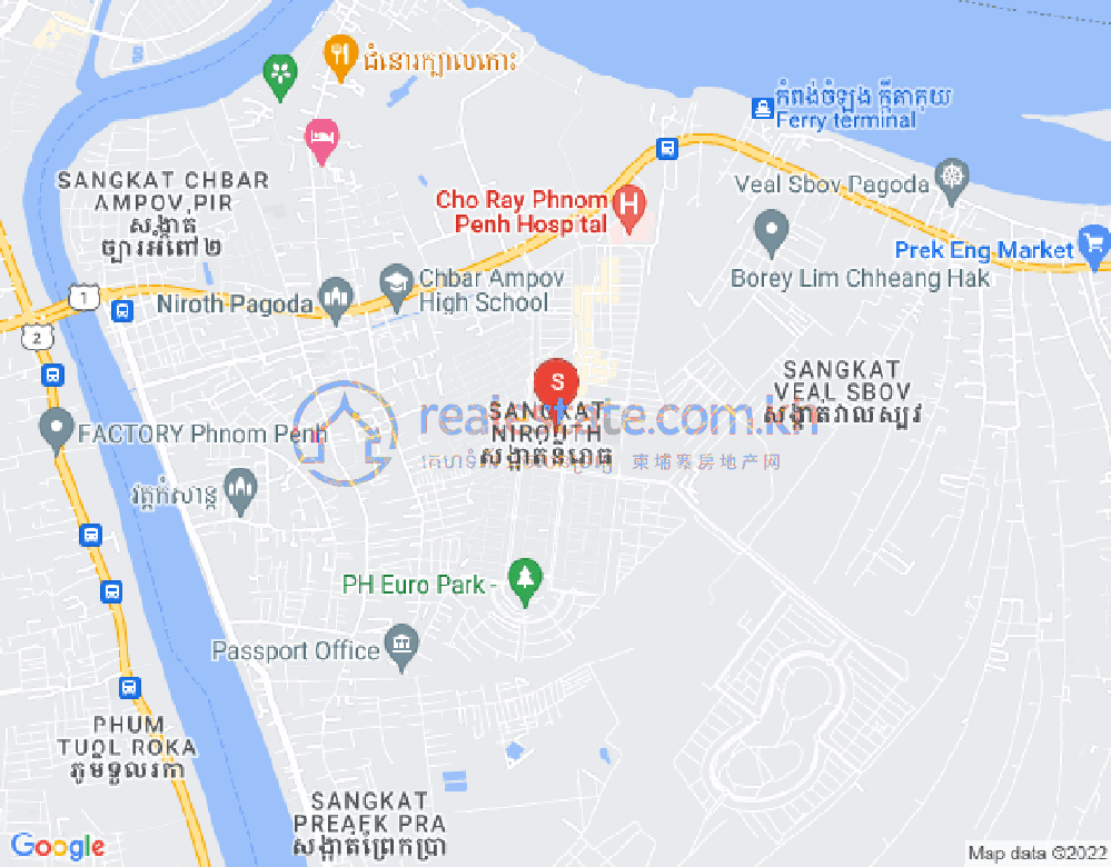 Nirouth分区, 铁桥头区, 金边地图