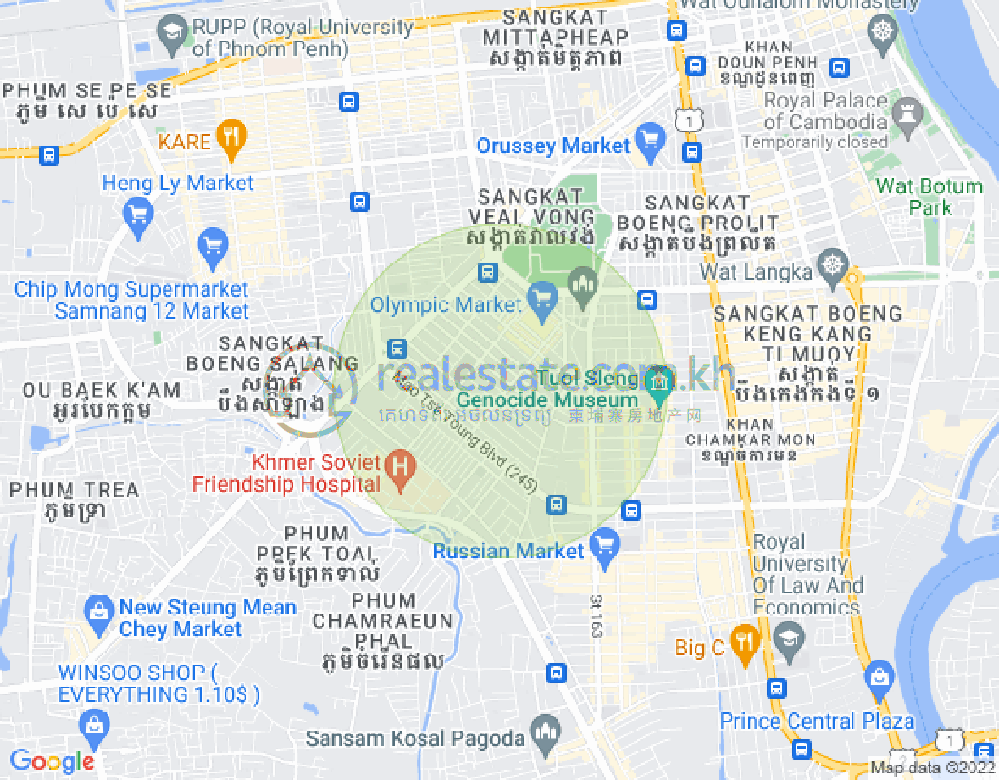 Mapa: Toul Svay Prey 2, Boeng Keng Kang, Phnom Penh