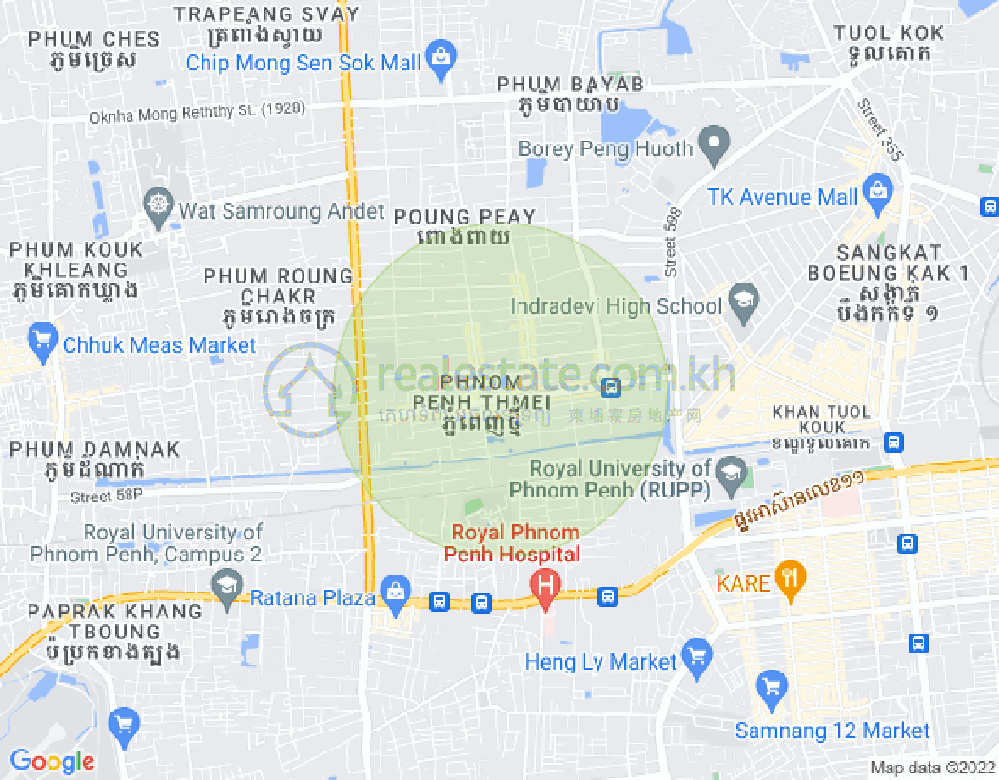 Mapa: Phnom Penh Thmey, Sen Sok, Phnom Penh