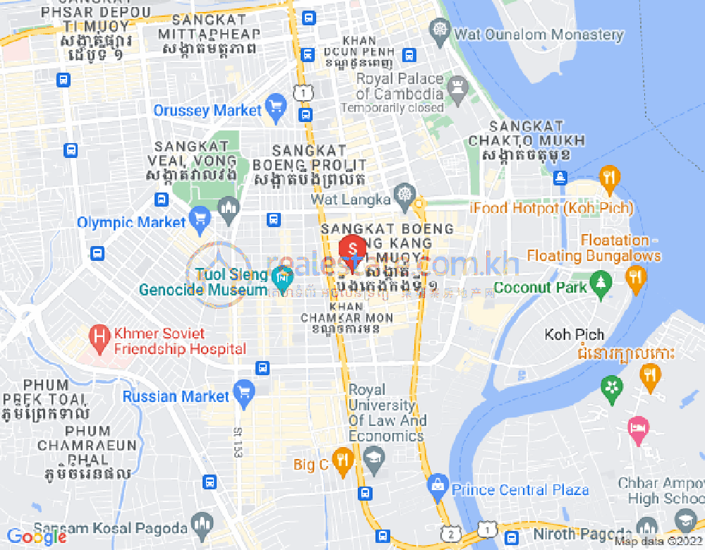 Map of BKK 1, Boeng Keng Kang, Phnom Penh