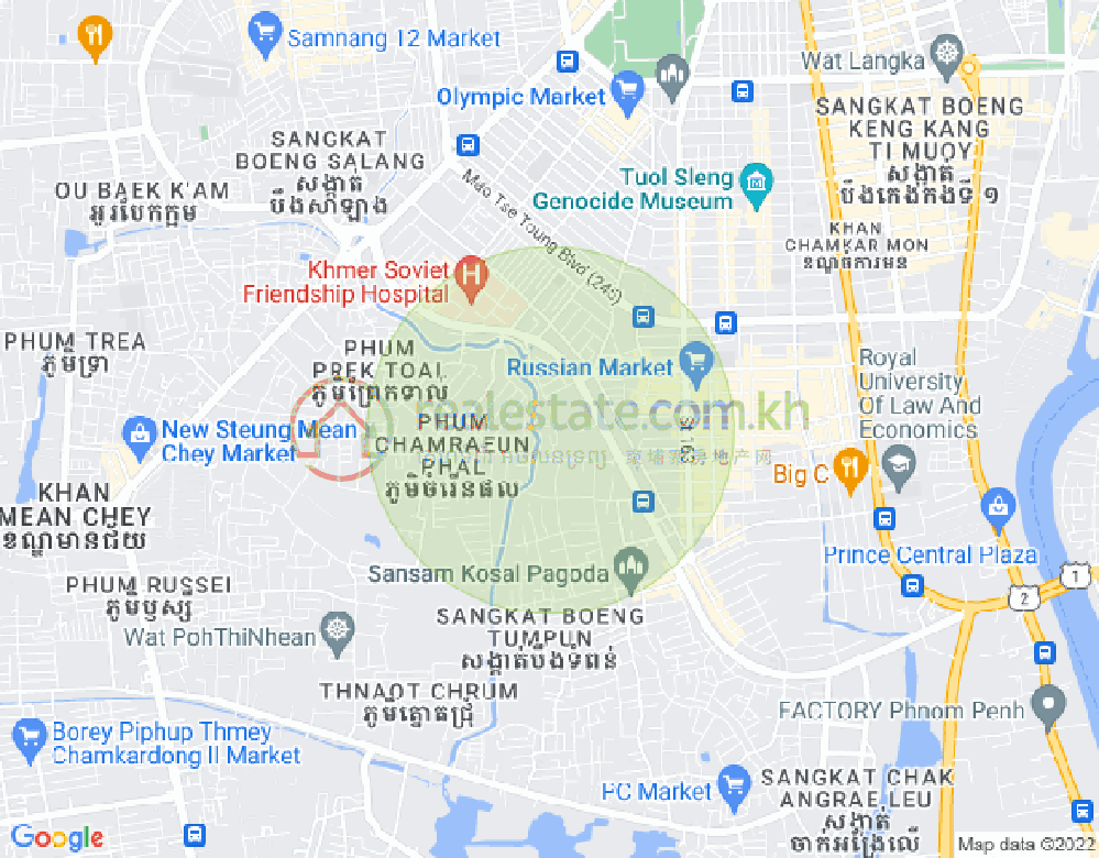宣邦屯门1, 棉芷区, 金边地图