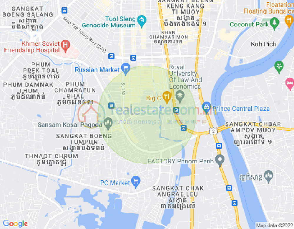 沙南哥分区, 占卡蒙, 金边地图