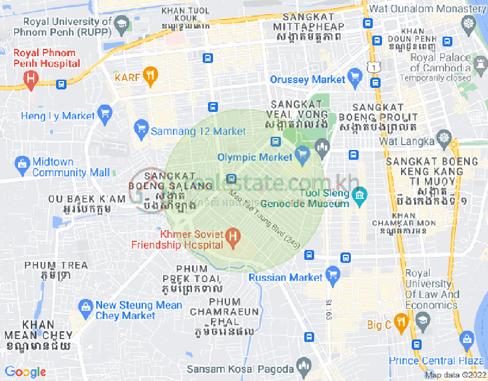 Toul Svay Prey 2镇, 波哥堪, 金边地图